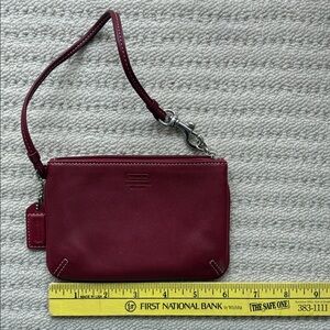 Coach Red Leather Wristlet